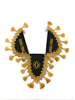 Вымпел тройной DongFeng (экокожа, черный с золотыми кисточками)