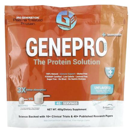 GENEPRO, The Protein Solution, протеин без добавок, 495 г
