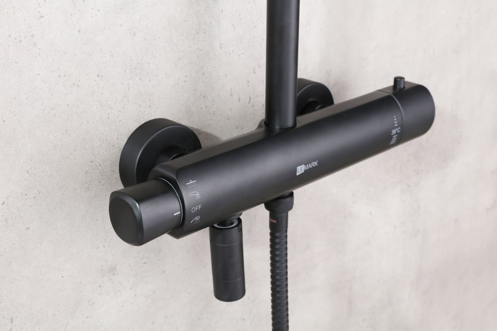 Смеситель для душа термостатический Lemark Bronx - LM3772BL