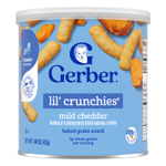 Gerber, Lil' Crunchies®, запечённый злаковый снек, для детей от 8 месяцев, мягкий чеддер, 42 г (1,48 унции)