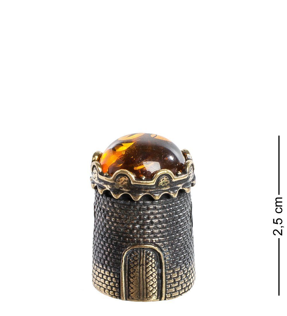 AM- 637 Наперсток «Крепость» (латунь, янтарь)