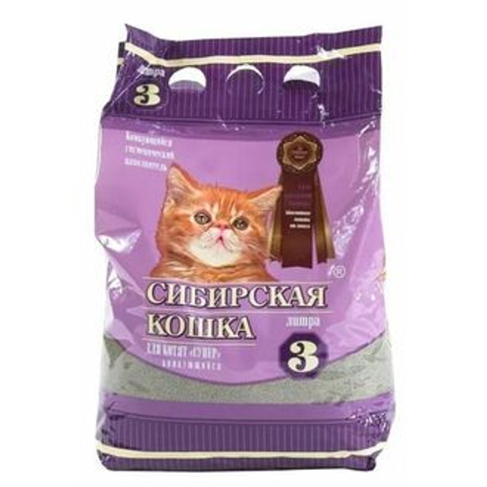 Сибирская кошка Наполнитель комкующийся для котят Супер, 3 л