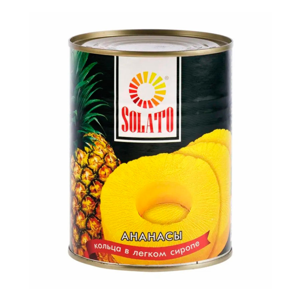 Ананасы кольца в сиропе Solato 580 мл
