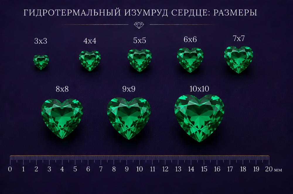 Гидротермальный изумруд Сердце
