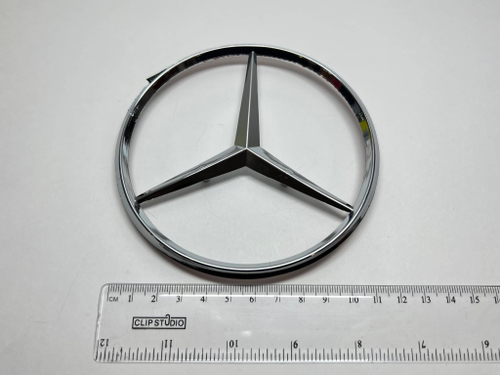 Логотип (шильдик, надпись, эмблема) "Mercedes" 11см для крышки багажника / решетки радиатора / капота