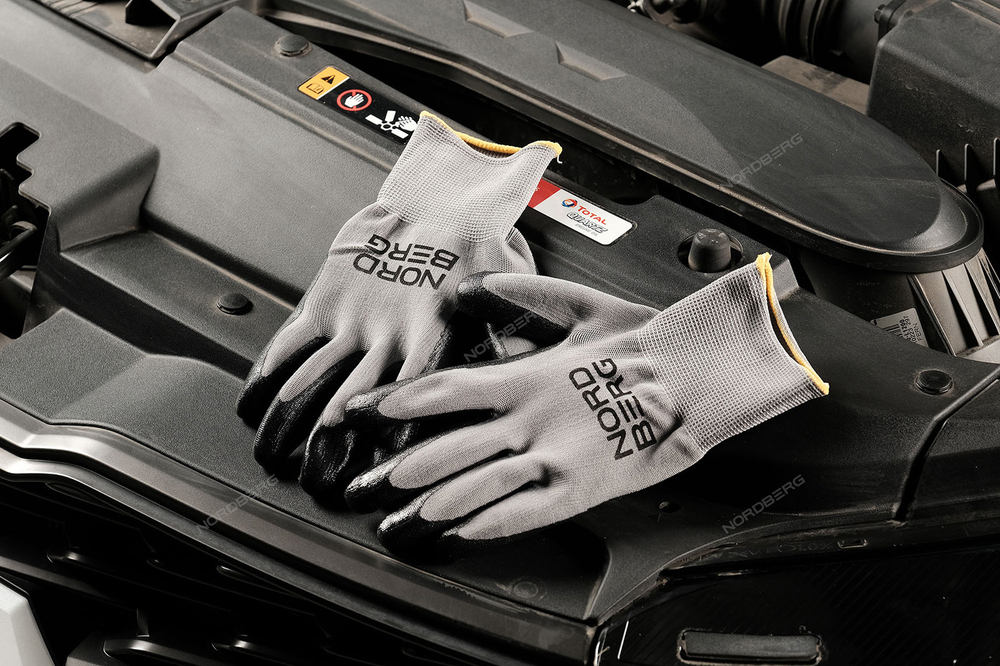 NORDBERG (NPG1508GB) Перчатки маслобензостойкие, серая основа и черное покрытие