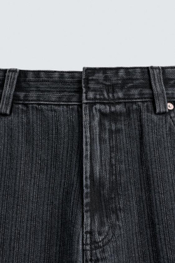 ZARA ДЖИНСЫ В ПОЛОСКУ С ТЕКСТУРОЙ, СИНИЙ