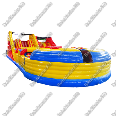 Надувная спортивная полоса препятствий "Бастион" 25*10*5 м