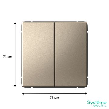 Переключатель 2-кл. ArtGallery 10AX быстрозажим. клем. механизм шампань SE GAL000565S