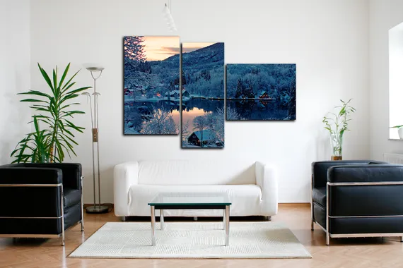 Модульная картина "Домики в горах"