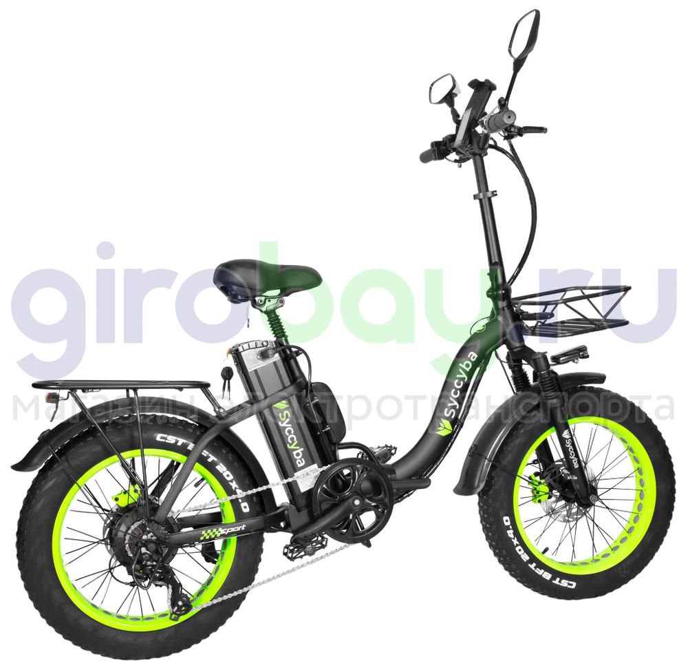Электровелосипед Syccyba F11 Pro 2025 года (48V/15Ah) - Салатовый обод фото №10
