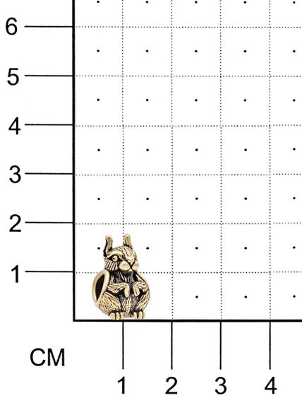 Изображение шарма Белка из бронзового сплава, вид на размерной сетке.