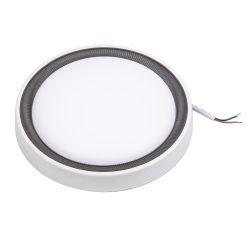 ULW-Q281 24W-6500K-F20 IP65 WHITE Светильник светодиодный влагозащищенный. Круг. Дневной свет 6500K. 225×40 мм. Корпус белый. Цвет рамок в-к: золотистый. графит. ТМ Volpe
