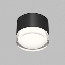 Накладной влагостойкий светильник AQUA, GX53, до 15 Вт, LED, IP44, черный, алюминий, акрил