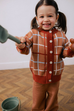 Кардиган вязаный (клетка терракот)