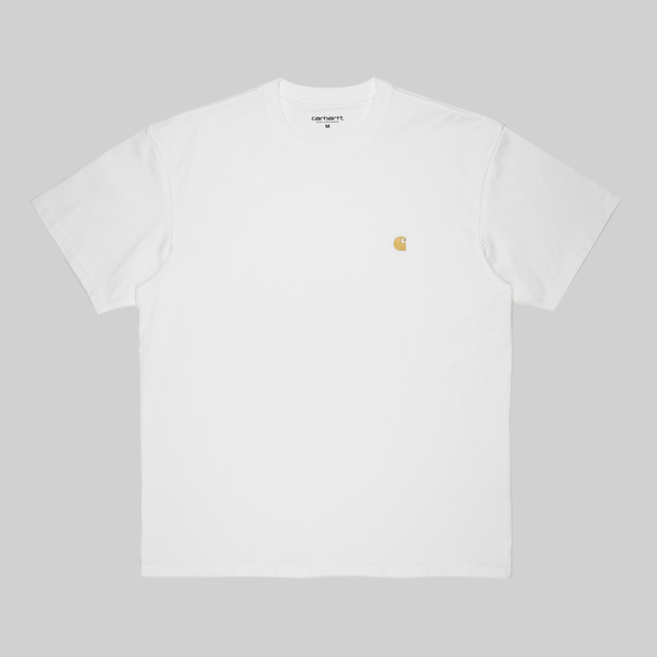 Футболка мужская Carhartt WIP Chase артикул:I026391_white Футболка мужская Carhartt WIP Chase артикул:I026391_white - купить в магазине Дайс