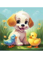 Картина по номерам 30х30см. "Малыши-животные. Друзья на ферме" 20цв. коробка (арт. Х-6322)