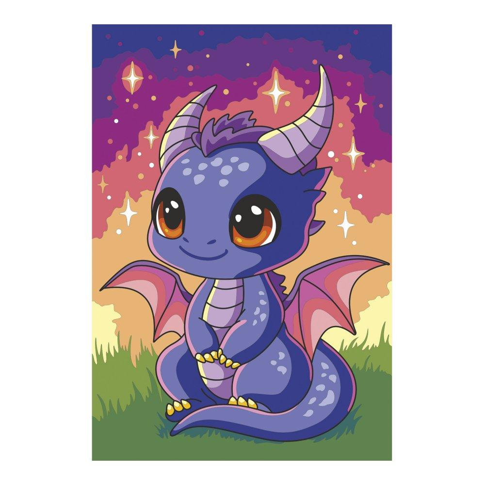 Картина по номерам на холсте 20*30см. "Дракончик" (Lori)