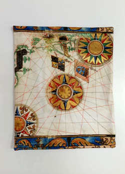 Двусторонний снуд "Роза ветров" по мотивам старинной португальской морской карты 16 века