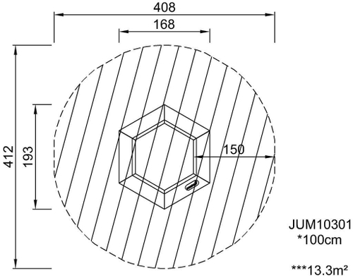 Шестиугольный батут, 108X108X108 см