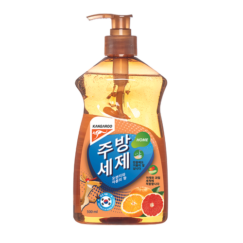 Гель для мытья посуды Kangaroo Home с ароматом апельсина и грейпфрута, 500 мл 770010