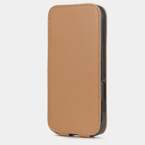 Чехол iPhone 17 Pro натуральная кожа сафьяно, цвета кэмел