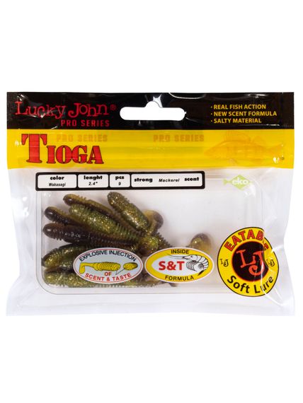 Виброхвосты съедобные LJ Pro Series TIOGA 2.4in(6,2 см), цв. T36, 9 шт.