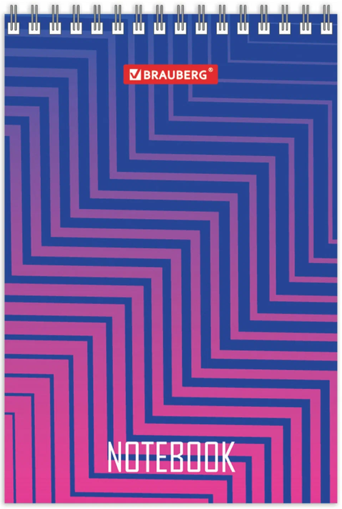 Блокнот А6 (97х145) 80л гребень/картон клетка Брауберг