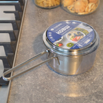 Ковш 0,8л нерж со стеклянной крышкой, с металлической ручкой, индукция, "Daniks" GS-01311-12SP/SD-51