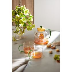 Набор кружек Orb, 400 мл, прозрачные/зеленые, 2 шт.