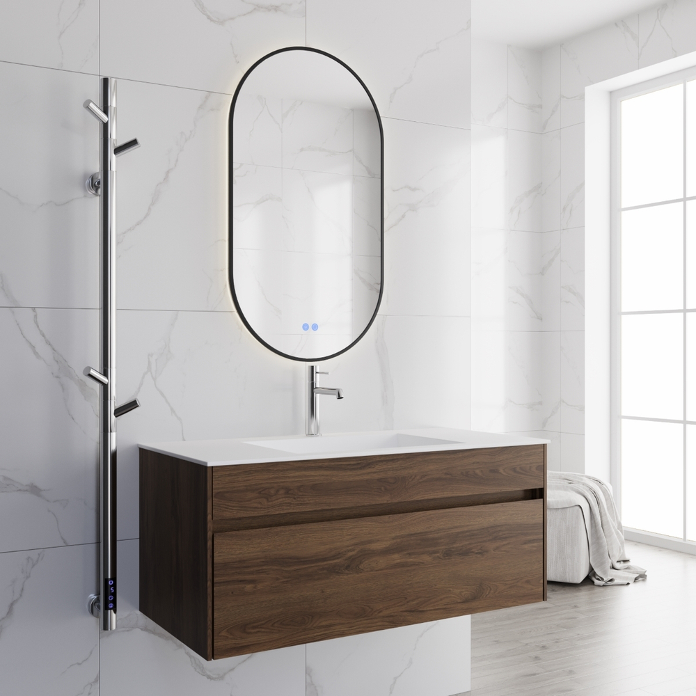 База под раковину Chiara 1000 подвесная, 1 выкатной ящик soft-close, C.Oak