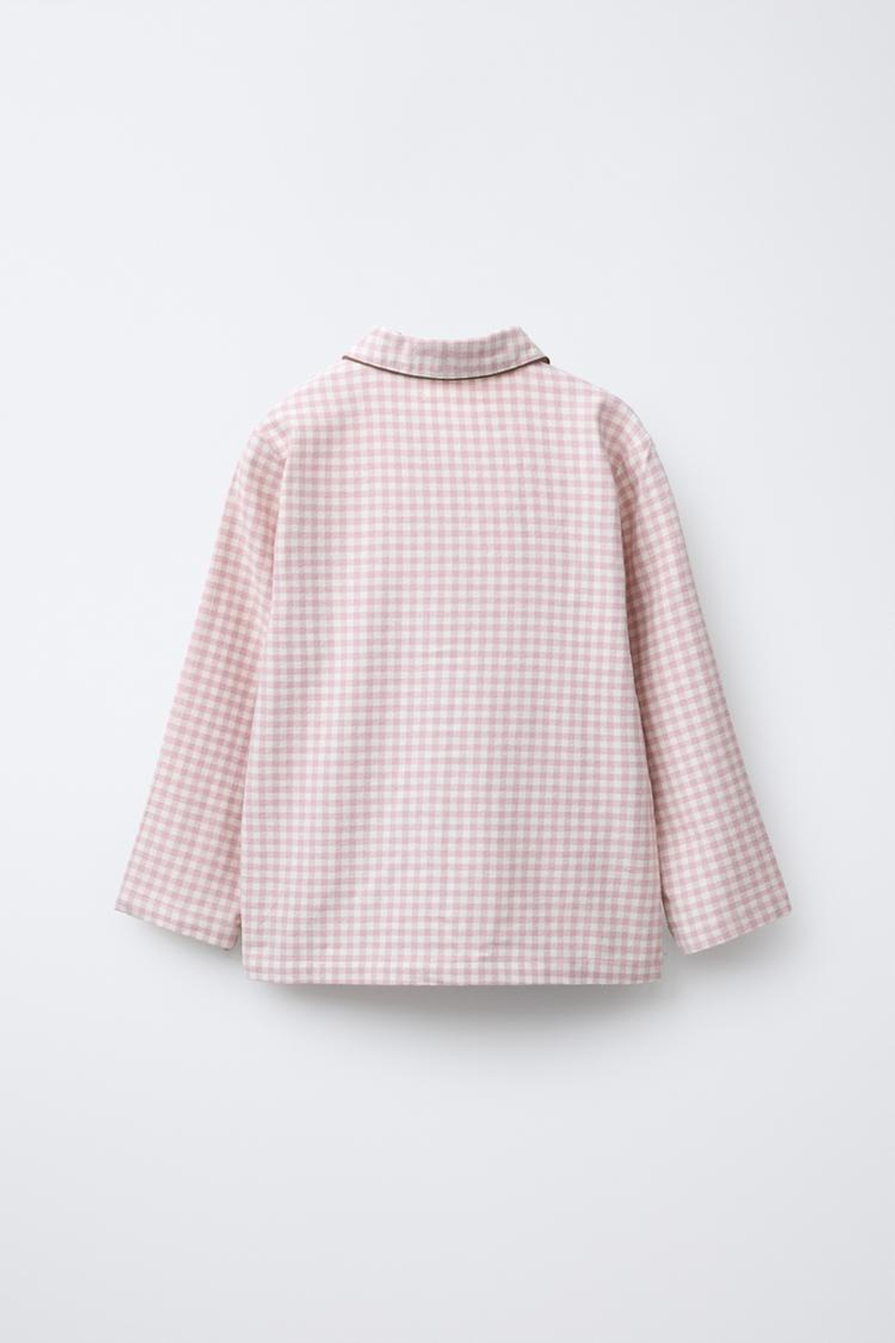 ZARA ФЛАНЕЛЕВАЯ ПИЖАМА В КЛЕТКУ ВИШИ, РОЗОВЫЙ