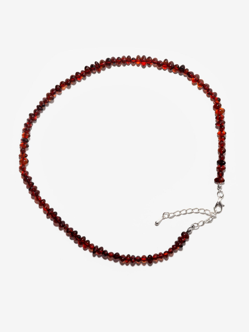 Бусы из цельного янтаря, бусины 7 на 4 мм, размер регулируется от 45 до 48