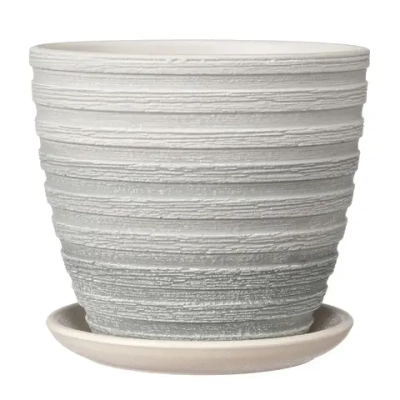 Горшок керамический Букле серый крокус №3