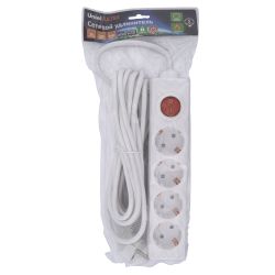 S-GCU4-5B WHITE Удлинитель серии Ultra. шнур 5м.. 4 гнезда. 16A. с-з. Белый. TM Uniel