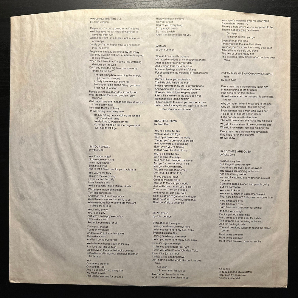 John Lennon & Yoko Ono - Double Fantasy (Скандинавия 1980г.)