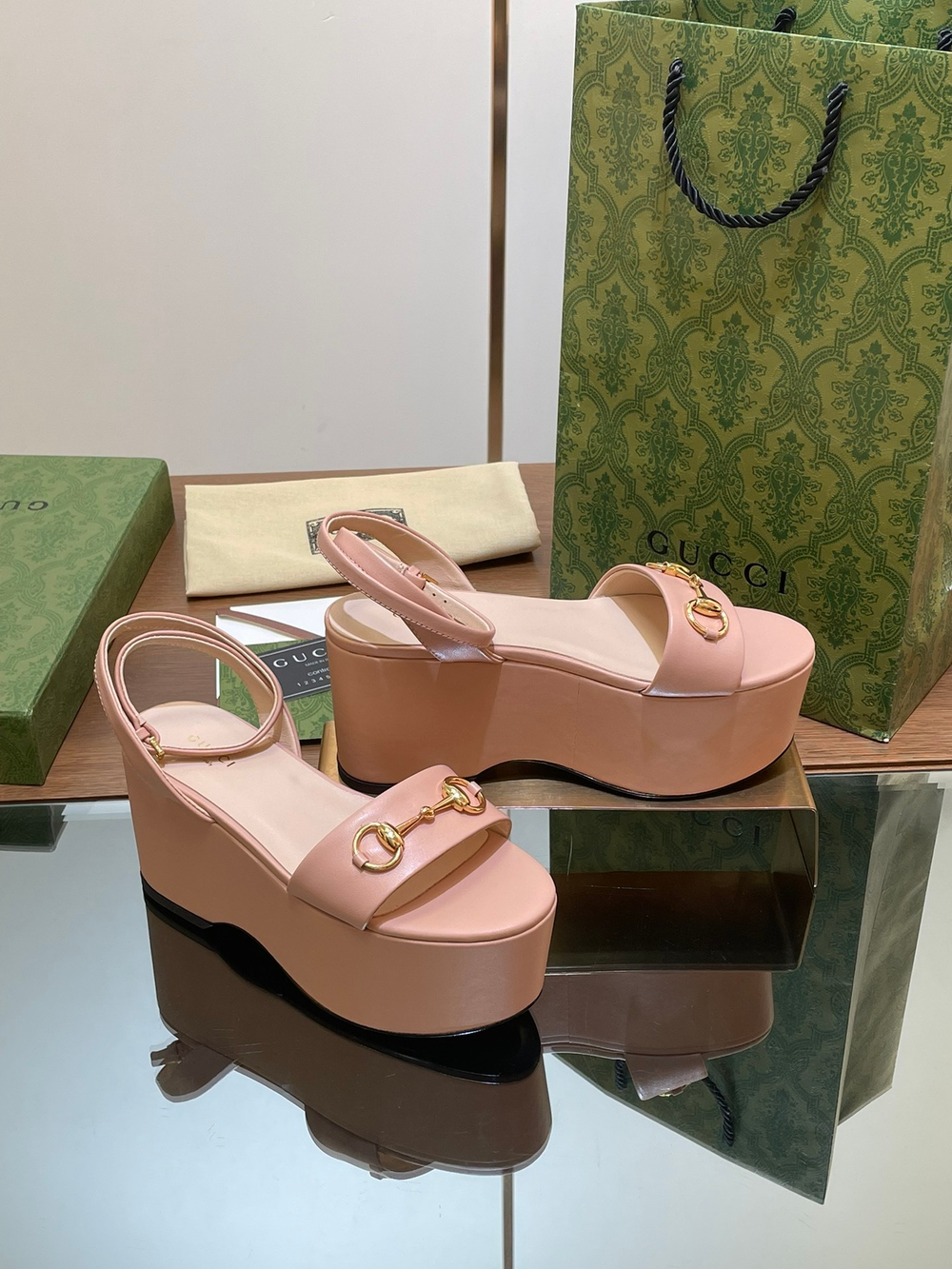 Gucci Horsebit Flatform Sandal