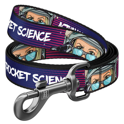 Поводок нейлоновый WAUDOG Nylon "Космос. Ракетостроение", M, Ш 20 мм, Дл 122 см