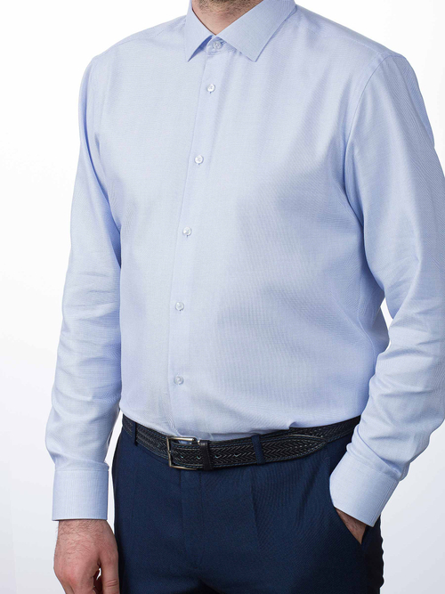 Сорочка мужская VESTER длинный рукав, цвет голубой, хлопок/пэ 515142 77