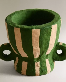 ZARA HOME ПОДСВЕЧНИК ИЗ ПАПЬЕ-МАШЕ, ЗЕЛЕНЫЙ