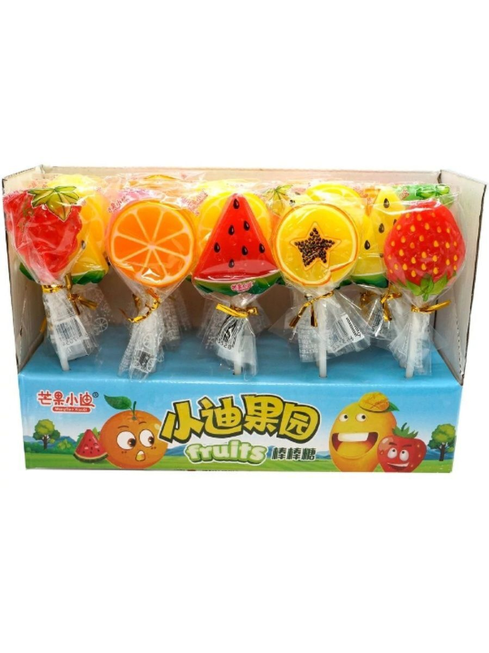 Леденцы на палочке со вкусом фруктов 450 г