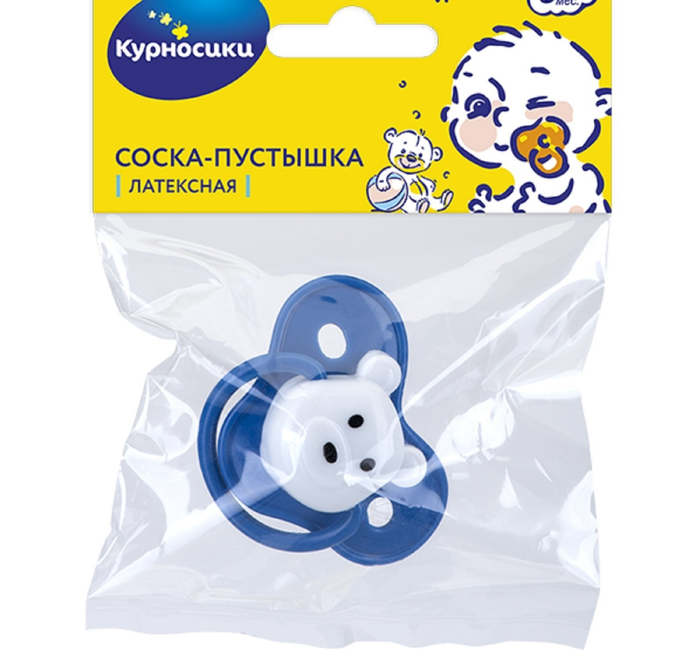 560178 	Пустышка латексная классическая «Мишка», от 6 мес., цвета МИКС