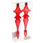 Елочные украшения «Изящные переливы» 4.5*4.5*19 см (набор 2 шт), Красный