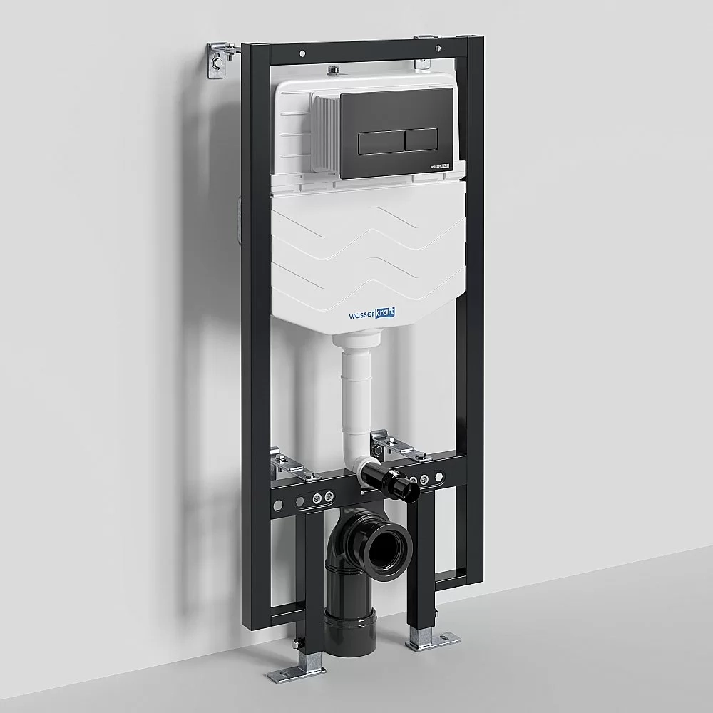 Инсталляция для унитаза WasserKraft Vils 56TLT.010.ME.MB03 с черной матовой кнопкой
