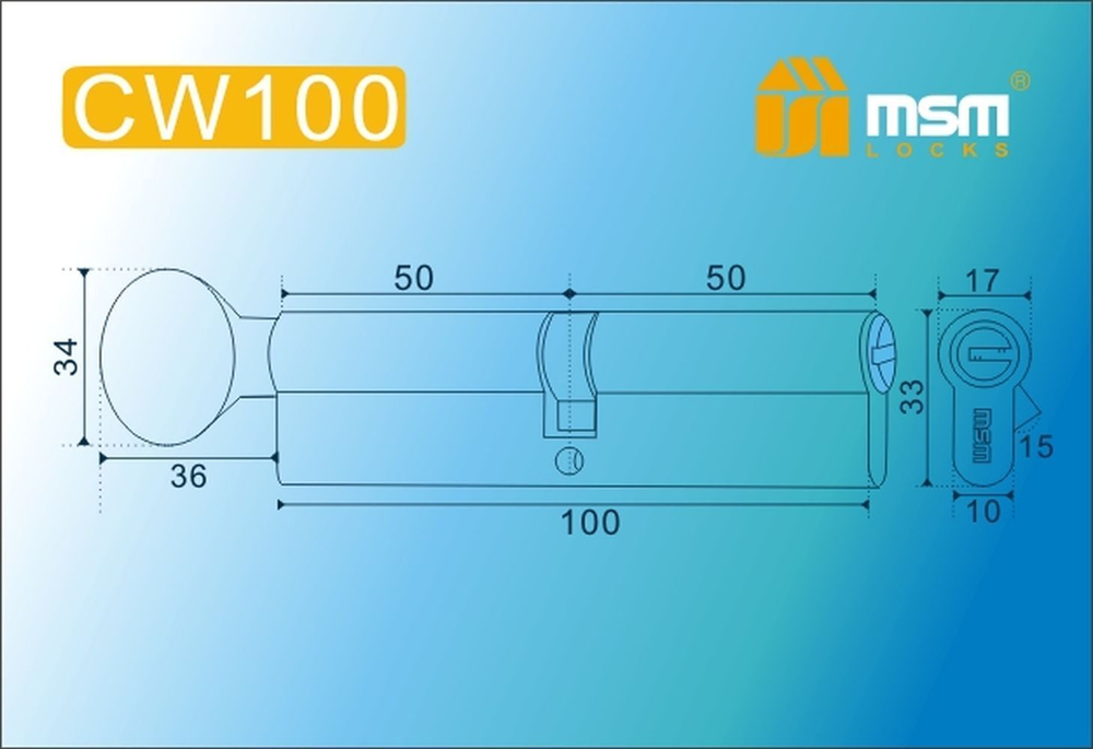 Цилиндровый механизм MSM-112 М100 перфо. ключ (5 кл) SN
