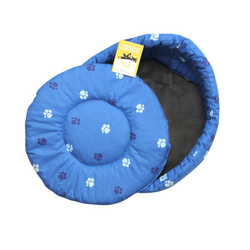 Моськи-Авоськи Лежанка круглая стёганая с подушкой, 47,5х47,5х21,5 см, цвет синий