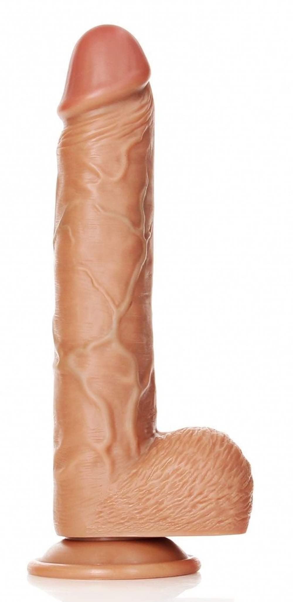 Телесный фаллоимитатор Straight Realistic Dildo Balls Suction Cup 10 - 28 см.