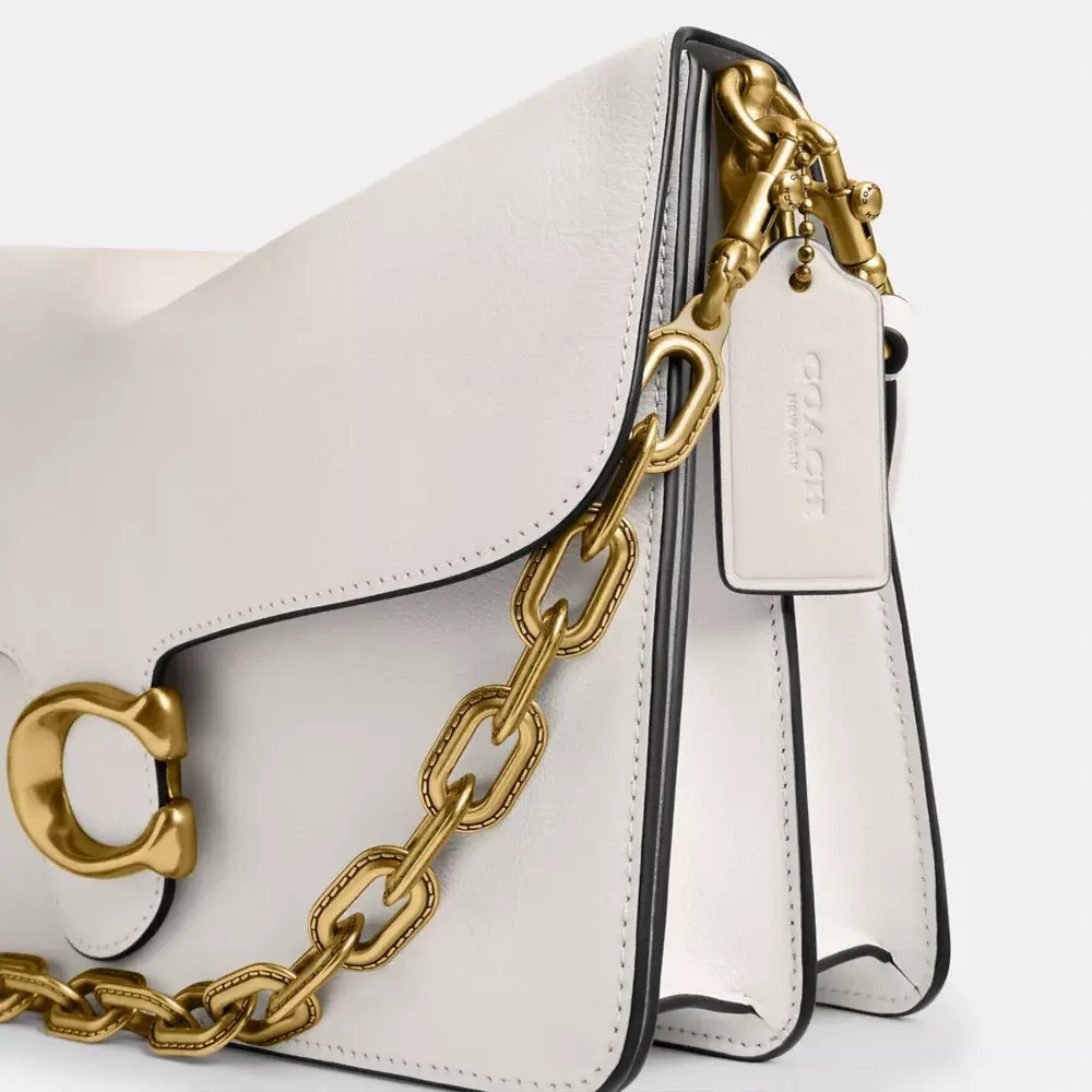 COACH СУМКА ЧЕРЕЗ ПЛЕЧО TABBY 30 CHAIN, БЕЛЫЙ
