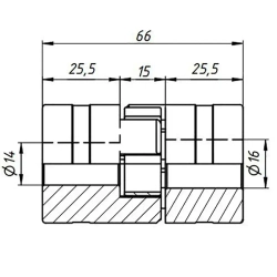Муфта кулачковая соединительная GE-40-66-14*16