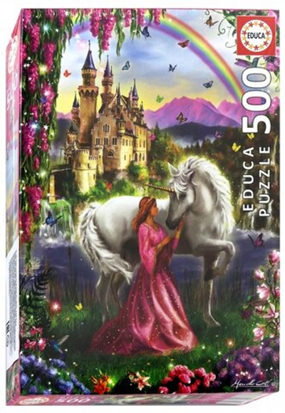 Пазл Educa, "Фея и единорог", арт.17985, 500 деталей, от 10 лет